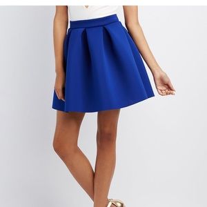 💐HOST PICK💐 Cobalt Pleated Scuba Skater Skirt